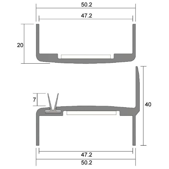 FDMS-3050TP Aluminium Stile Seal 