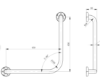 MLR112 - 90° Ambulant Grab Rail (LH/RH) 450mm x 450mm