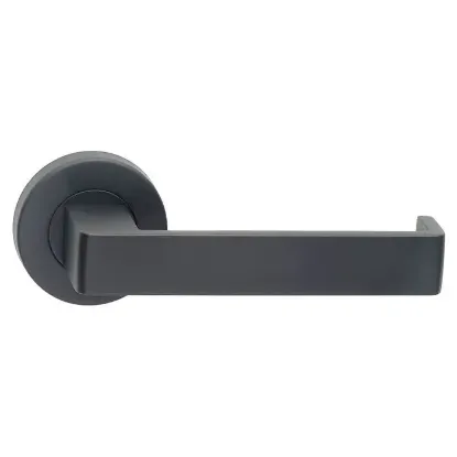 Dormakaba Vision 8300/18 Privacy Lever Set on Round Rose with Latch (Black)