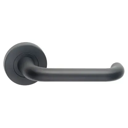 Dormakaba Vision 8300/18 Privacy Lever Set on Round Rose with Latch (Black)